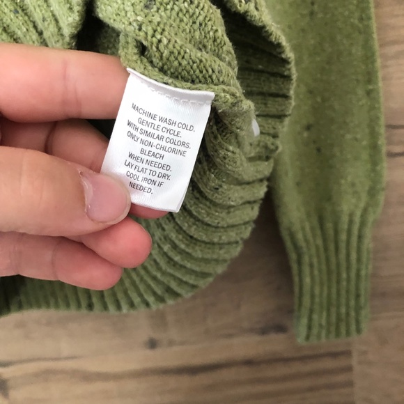 Brina & Em Spring Green Cotton Sweater with White Collar Shirt Underlay Size S - Picture 3 of 6